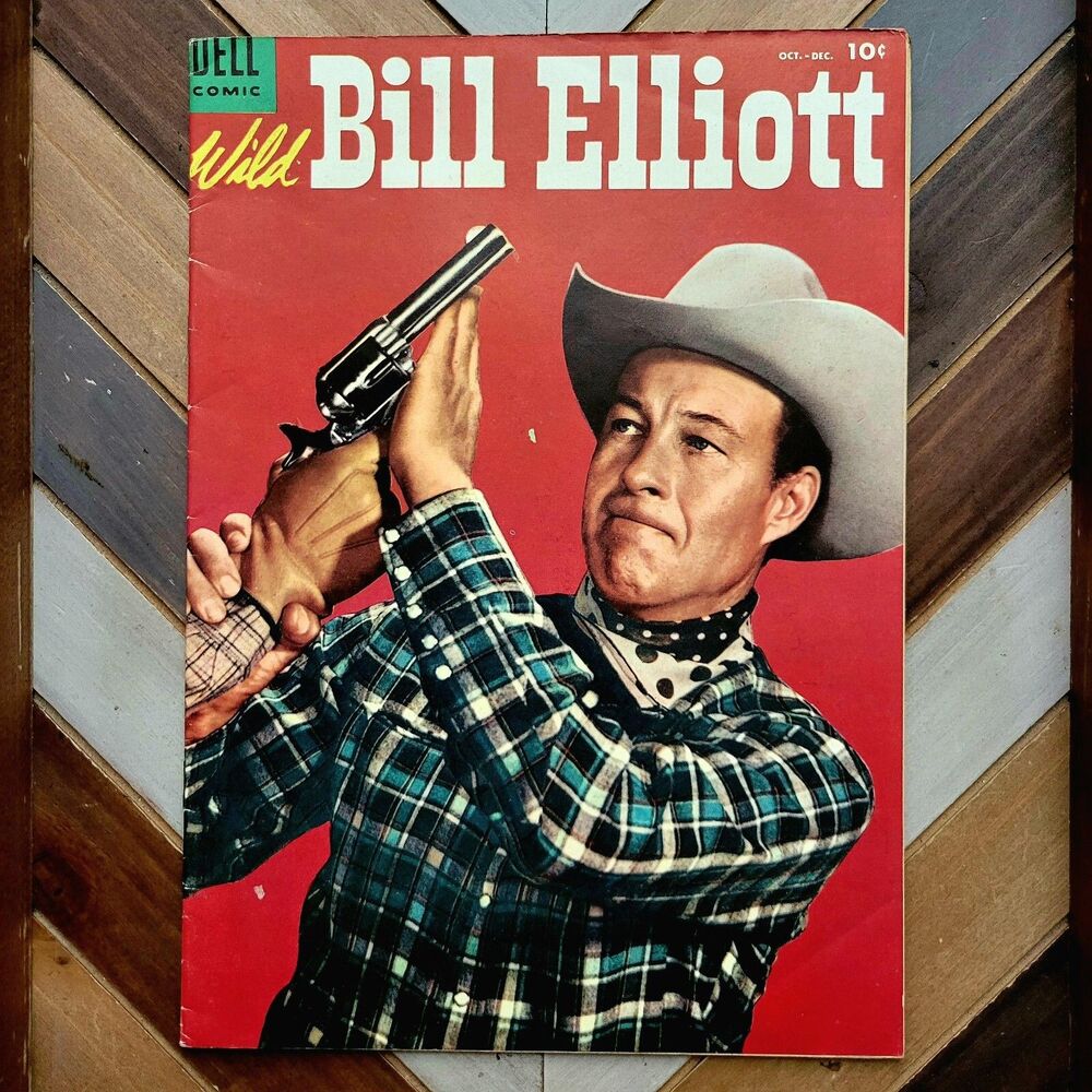 WILD BILL ELLIOTT #15 (Dell Comics 1954) Golden Age Western 10-cents Photo Cover